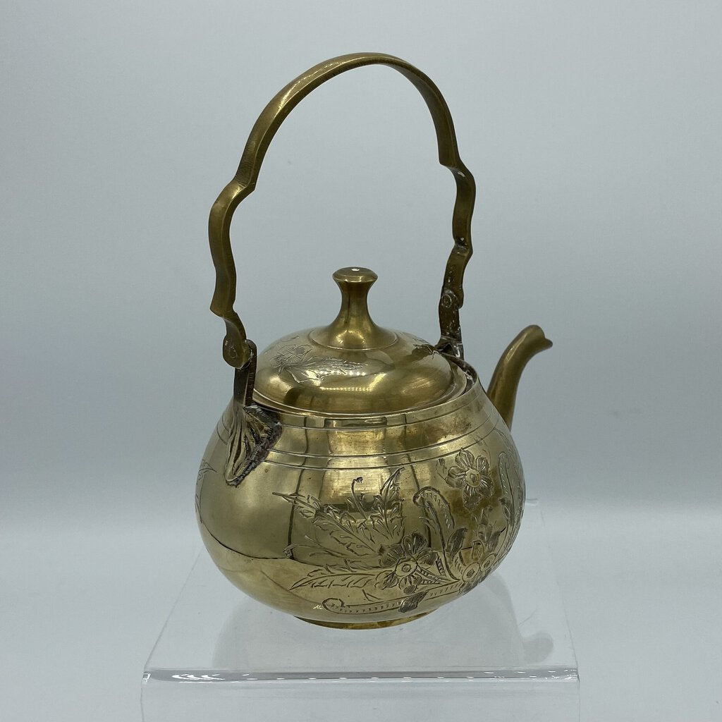 Brass Tea Pot with Etched Floral Pattern /bh – Pathway Market