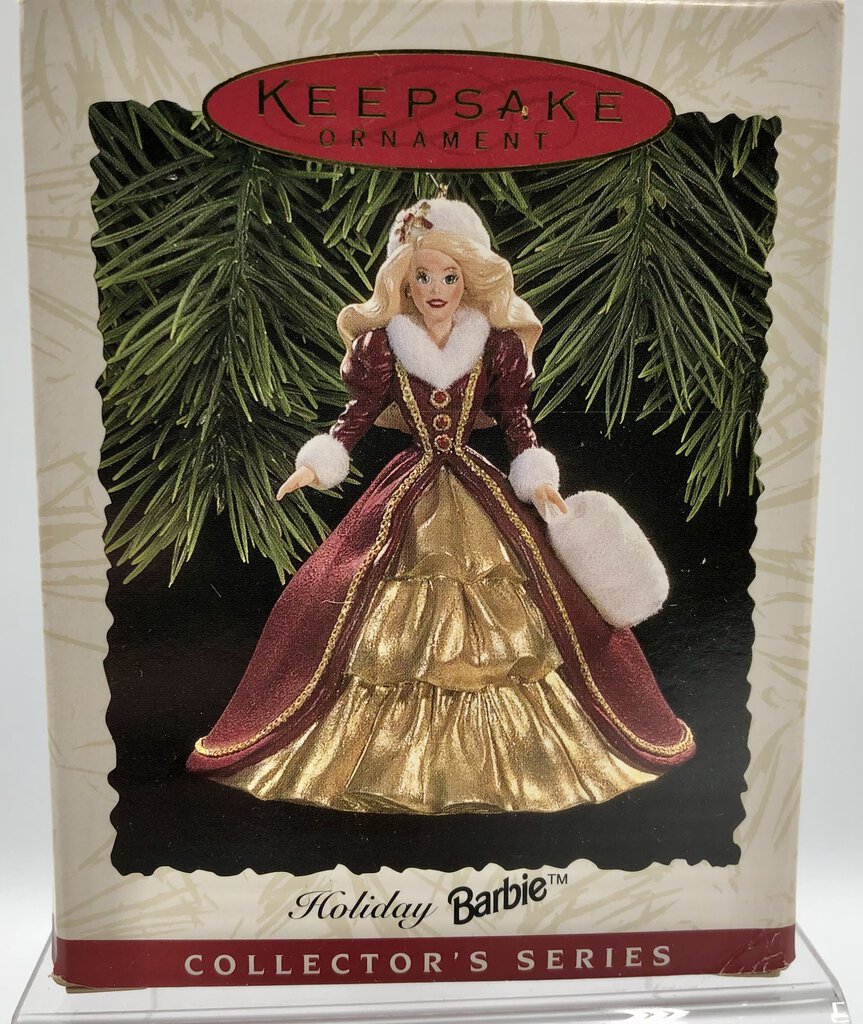 1996 Hallmark Keepsake Holiday Barbie Ornament /b