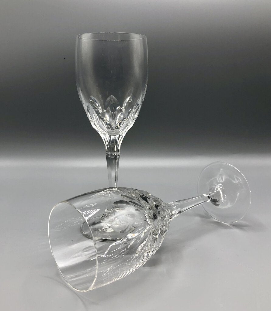 2ea GORHAM Crystal Diamond Clear Wine Glasses /b