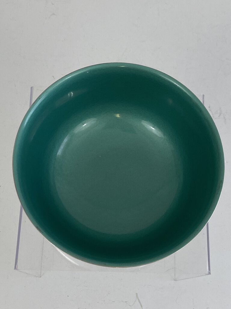 Reed & Barton Silver Plate 6.5” Bowl with Teal Green Enamel Interior #1120 /r
