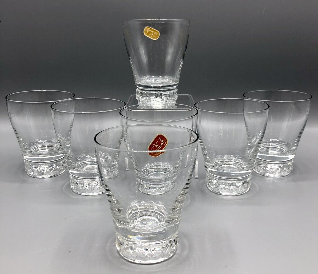 Vintage FOSTORIA Tiara Flat Juice Glasses Set of 7 /b