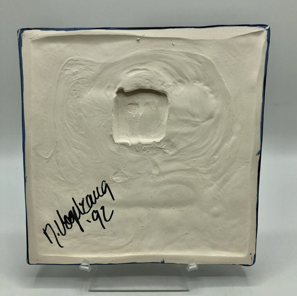 1992 Nancy Deyoung Vogelzang “Shepherd Boy” Art Pottery Tile /b