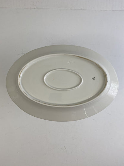 Vintage H&C Limoges White Ironstone Oval Lipped Platter 15.5” /r
