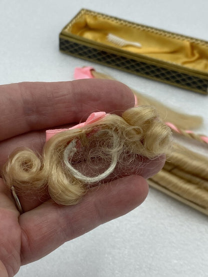 Vintage Blonde Doll Hair Extensions and Accessories Box Set /r