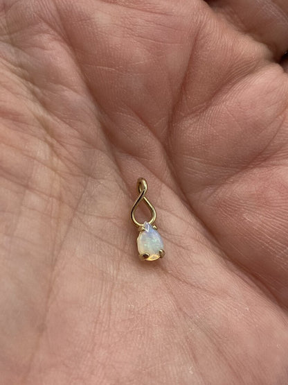 Dainty Gold Filled Pendant/Charm Set with Tear Drop Opal /r