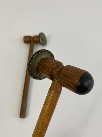 Primitive Wood Hammer Instrument with Clanging Cymbals Set of 2 /r