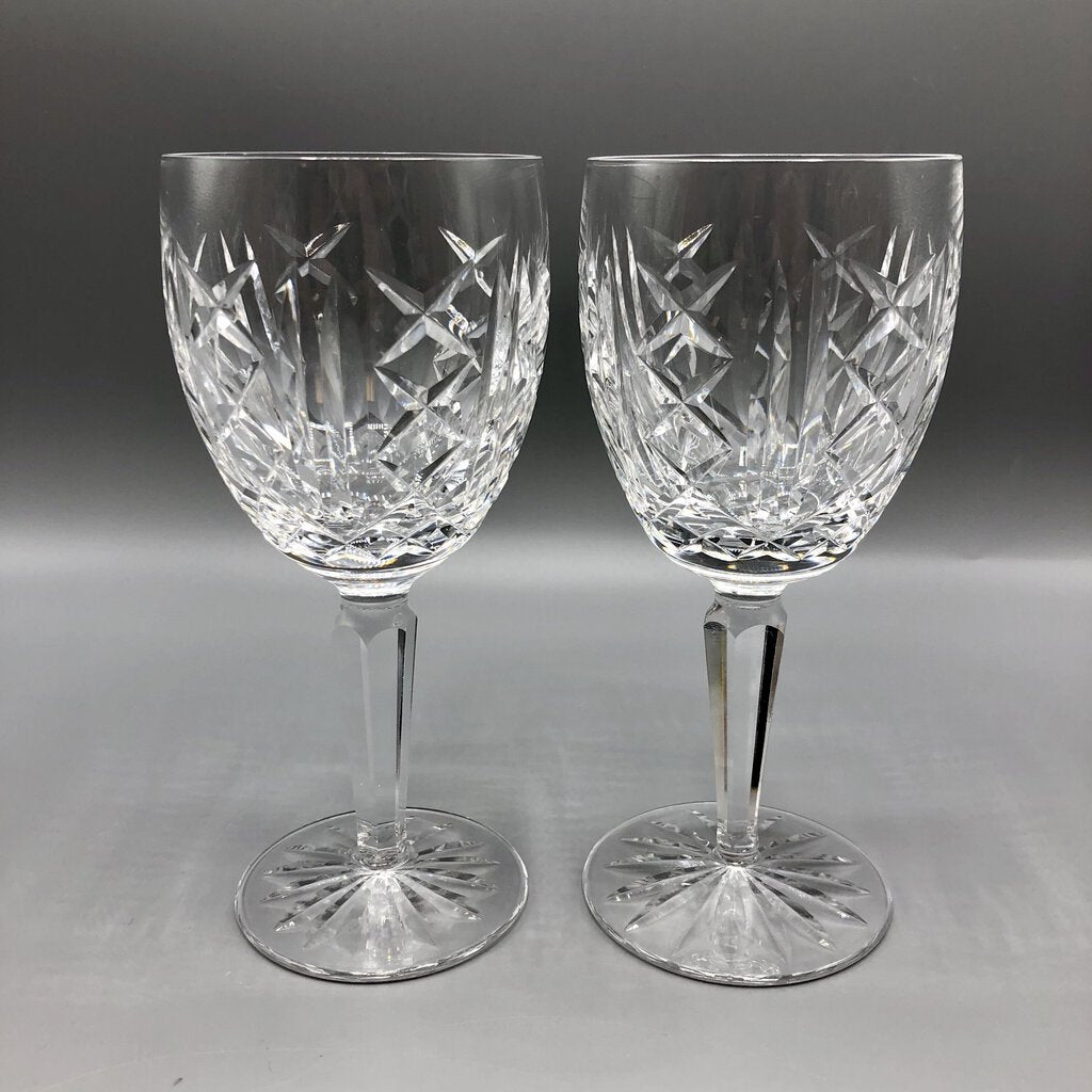 Waterford Crystal “Glengarriff” 7” Water/ Wine Goblet Set of 2 /b