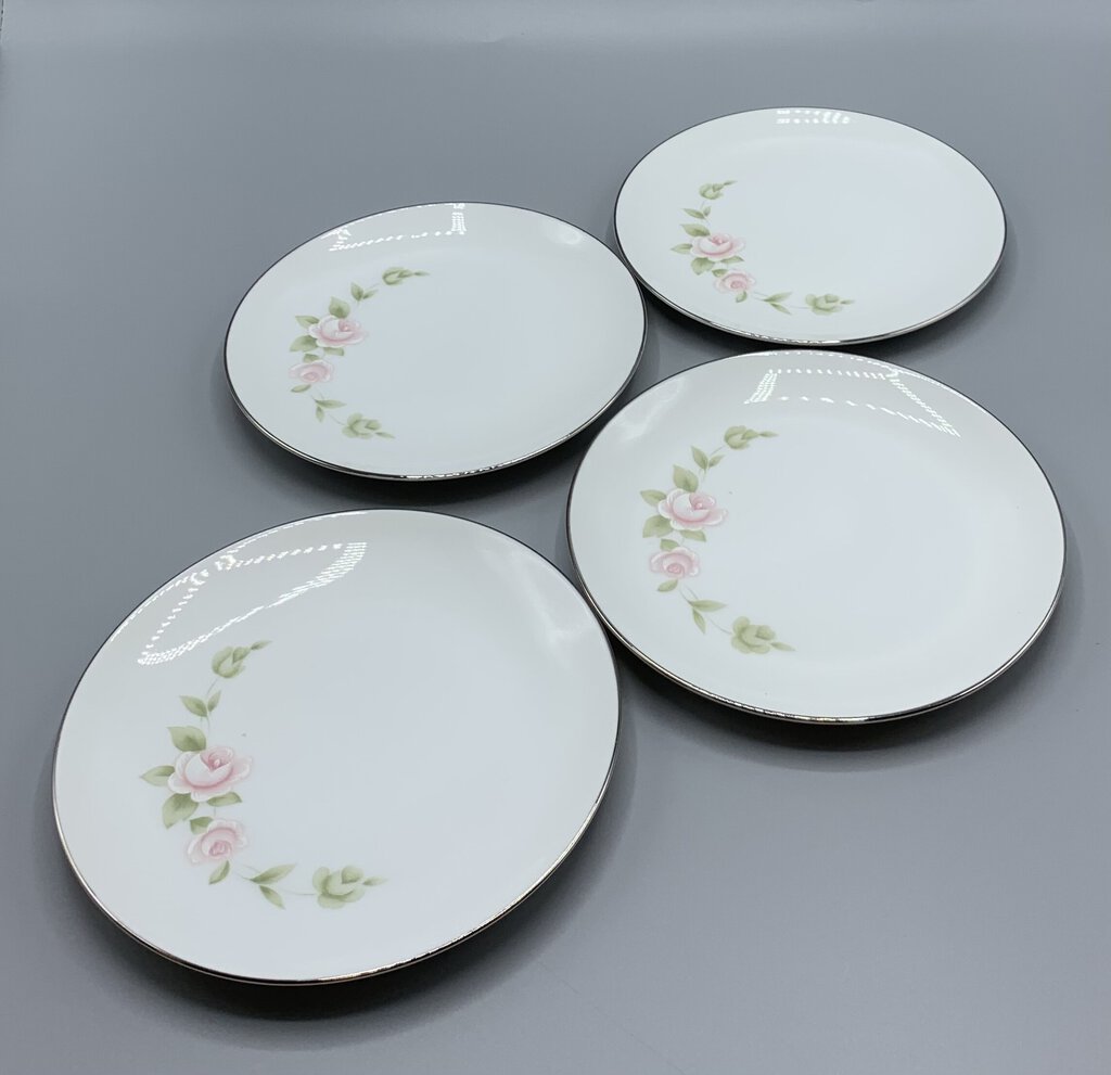 Mid-Century Style House “Tudor Rose” Bread and Butter Plates Set/4 /hg