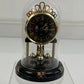 Schatz 6.5” Tall Digital Clock with Glass Dome Black/Gold/Floral W.Germany /r