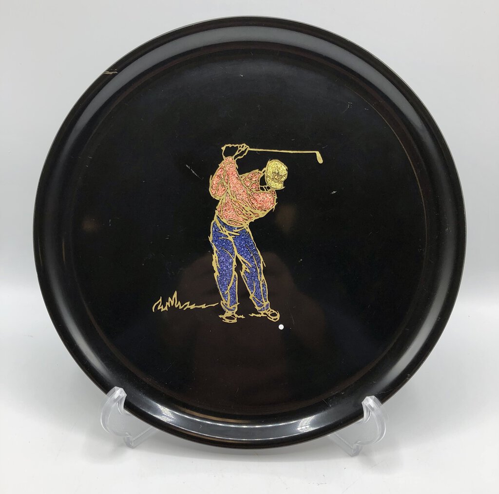 Couroc of Monterey Golf Inlaid Serving Tray /b