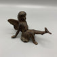 Vintage Cast Iron Fairy with Bird Figurine /hg