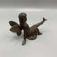 Vintage Cast Iron Fairy with Bird Figurine /hg