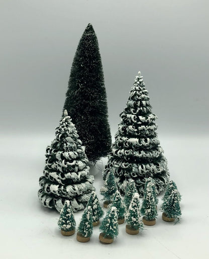 Lot of Christmas Village Evergreen Trees /b