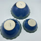 Handmade Pottery from Canada Set of 3 Nesting Bowls Blue/Green Gorgeous Glaze /r