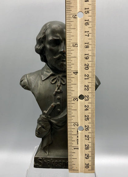 Small Cast Bronze William Shakespeare Bust Sculpture /b