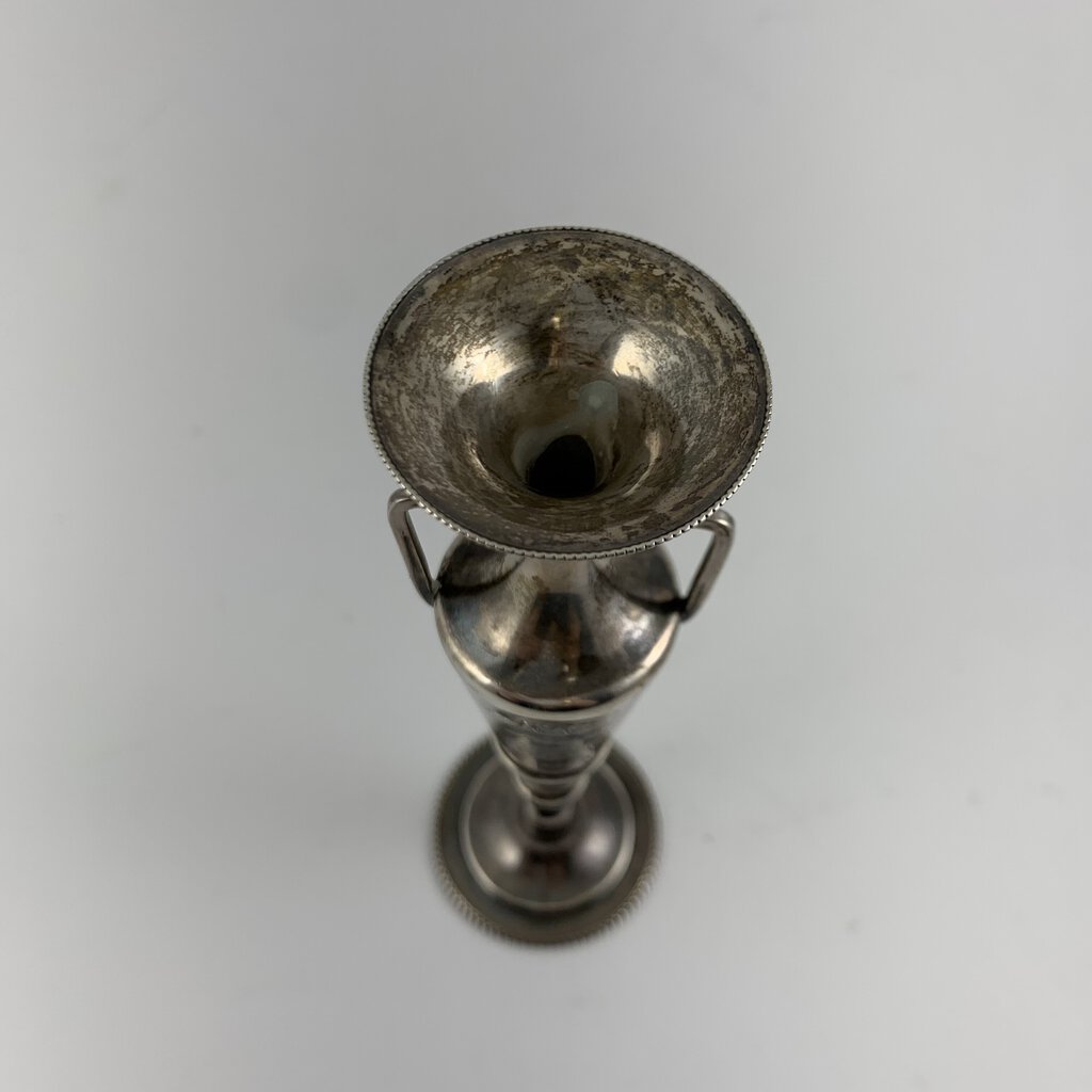 Antique Silver Urn or Trophy-Style Engraved Bud Vase /hg