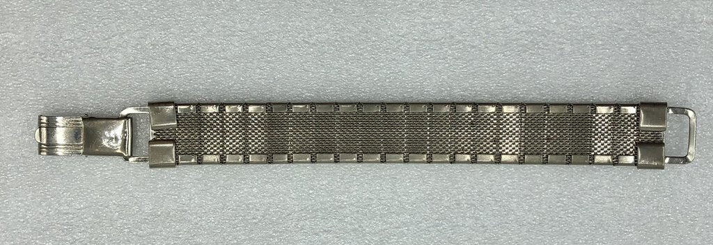 Vintage Stainless Metal Link Cuff Bracelet /b