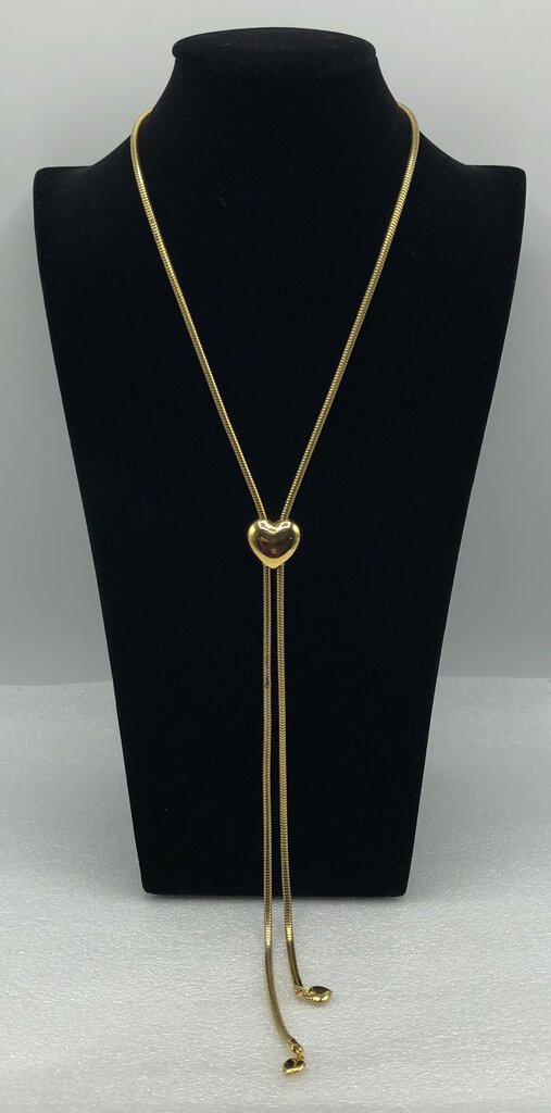 Vintage Adjustable Heart Lariat Necklace /b