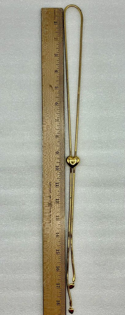 Vintage Adjustable Heart Lariat Necklace /b