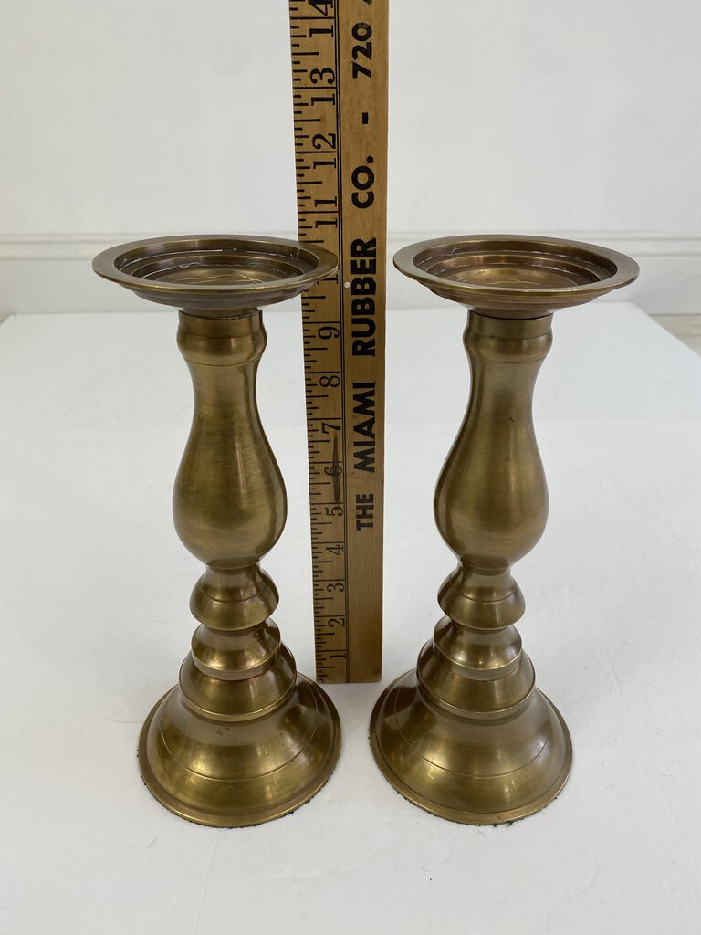 IHI Large 10.75” Tall Brass Candlestick Holders Set of 2 /rh