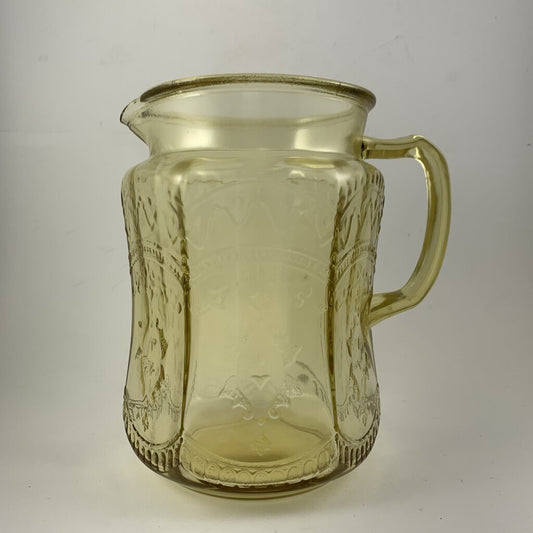 Vintage Federal Glass “Patrician Amber” Pitcher /hg
