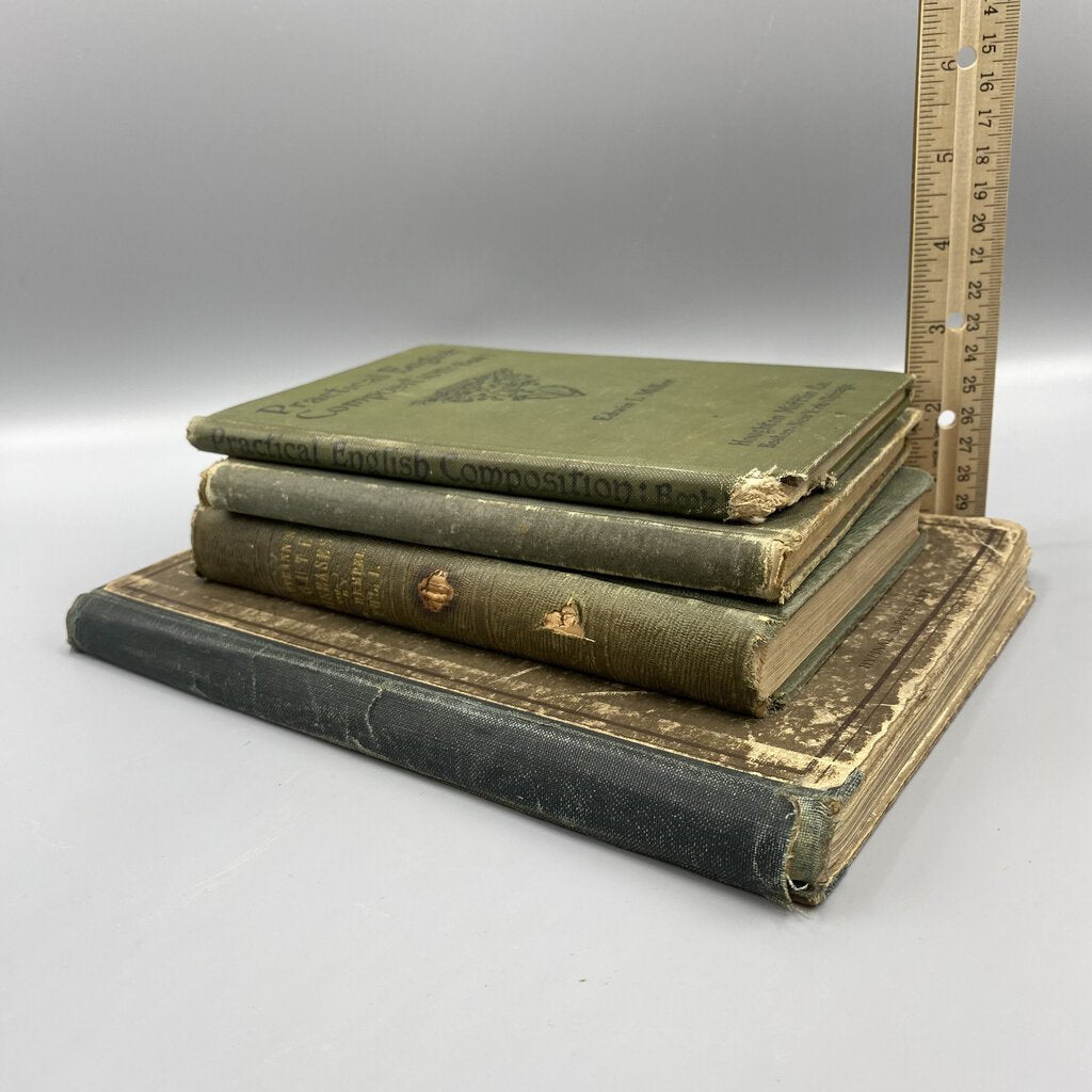 Lot of 4 VTG and Antique Green Books /bh