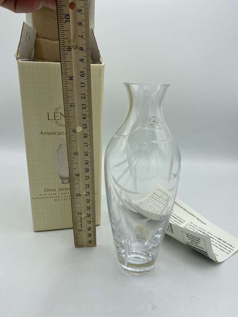 Lenox American by Design Opal Innocence 8” Crystal Bud Vase NIB /roh