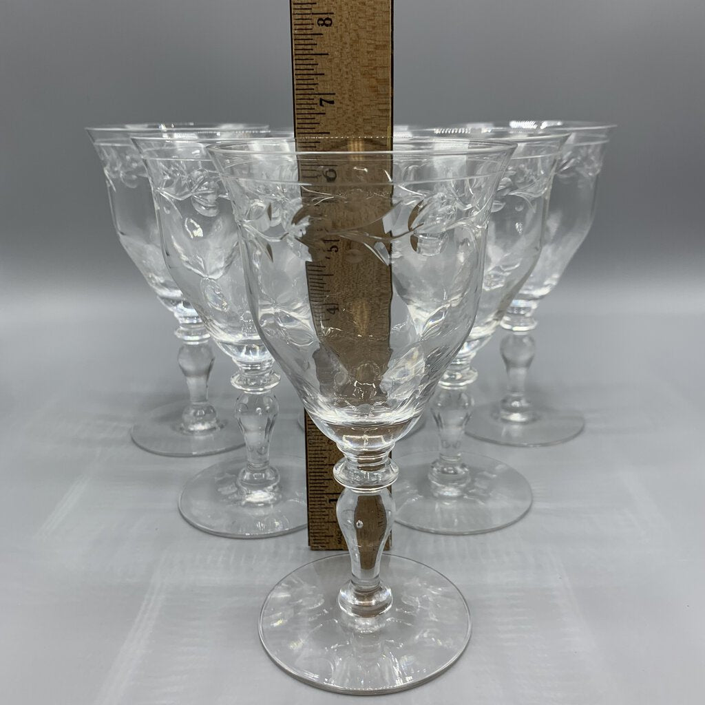 Vintage Hawkes “Sylvia” Cut Crystal Wine/Water Glasses /hg