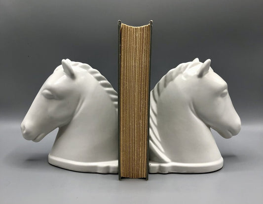 Vtg Abington Pottery Horse head Book Ends /b