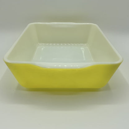 Vintage Pyrex 503 Yellow 1 1/2 Qt Refrigerator Dish W/ 503-C Ribbed Lid /cb