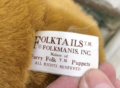1980s Folkmanis Folktails Zipper McGee & Molly Bear Puppets /b