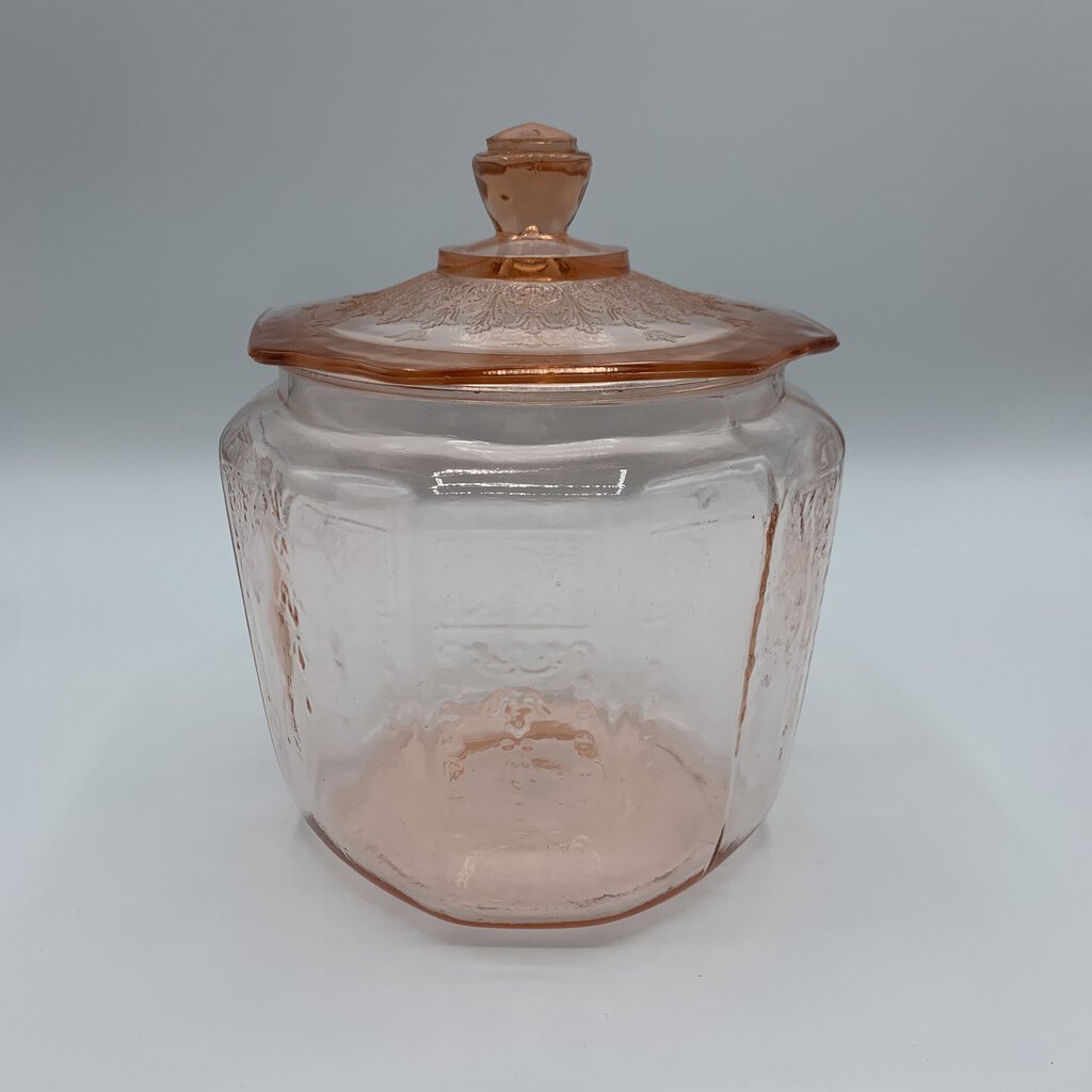 Vintage Anchor Hocking “Princess Pink” Depression Glass Cookie Jar /hg