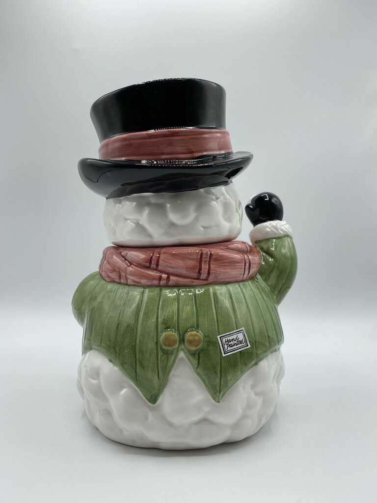 Fitz & Floyd Omnibus Snowman Cookie Jar /rw
