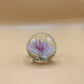 1950s Pink Waterlily Flower Glass Paperweight - Not Signed /bh