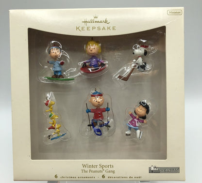 2007 MIB Hallmark Keepsake Peanuts Gang Winter Sports 6pc Box Set /b