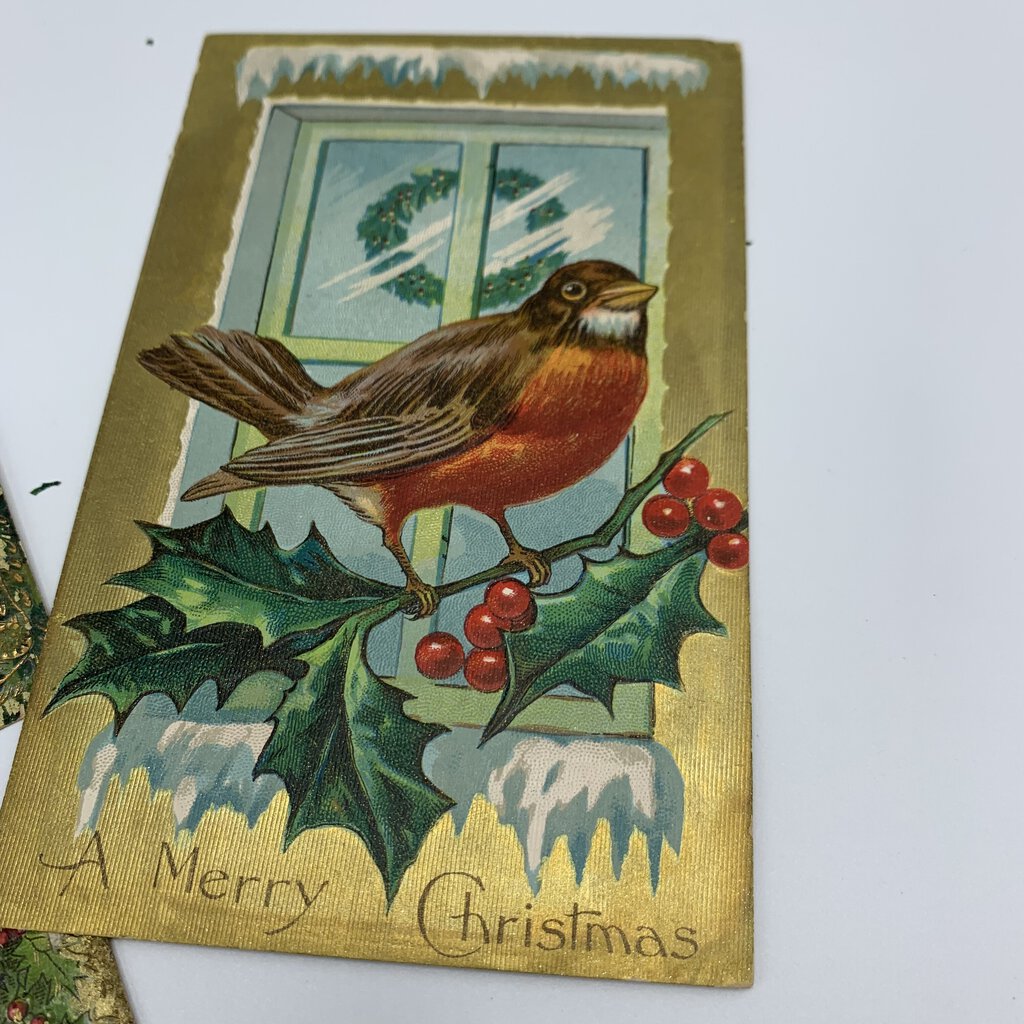 Lot of 6 Antique Edwardian-Era Christmas Postcards /hg