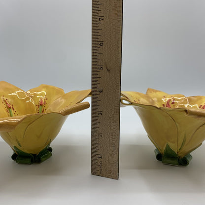 Vintage Mustardseed and Moonshine Lily Flower Bowls Set/2, Made in South Africa /hg