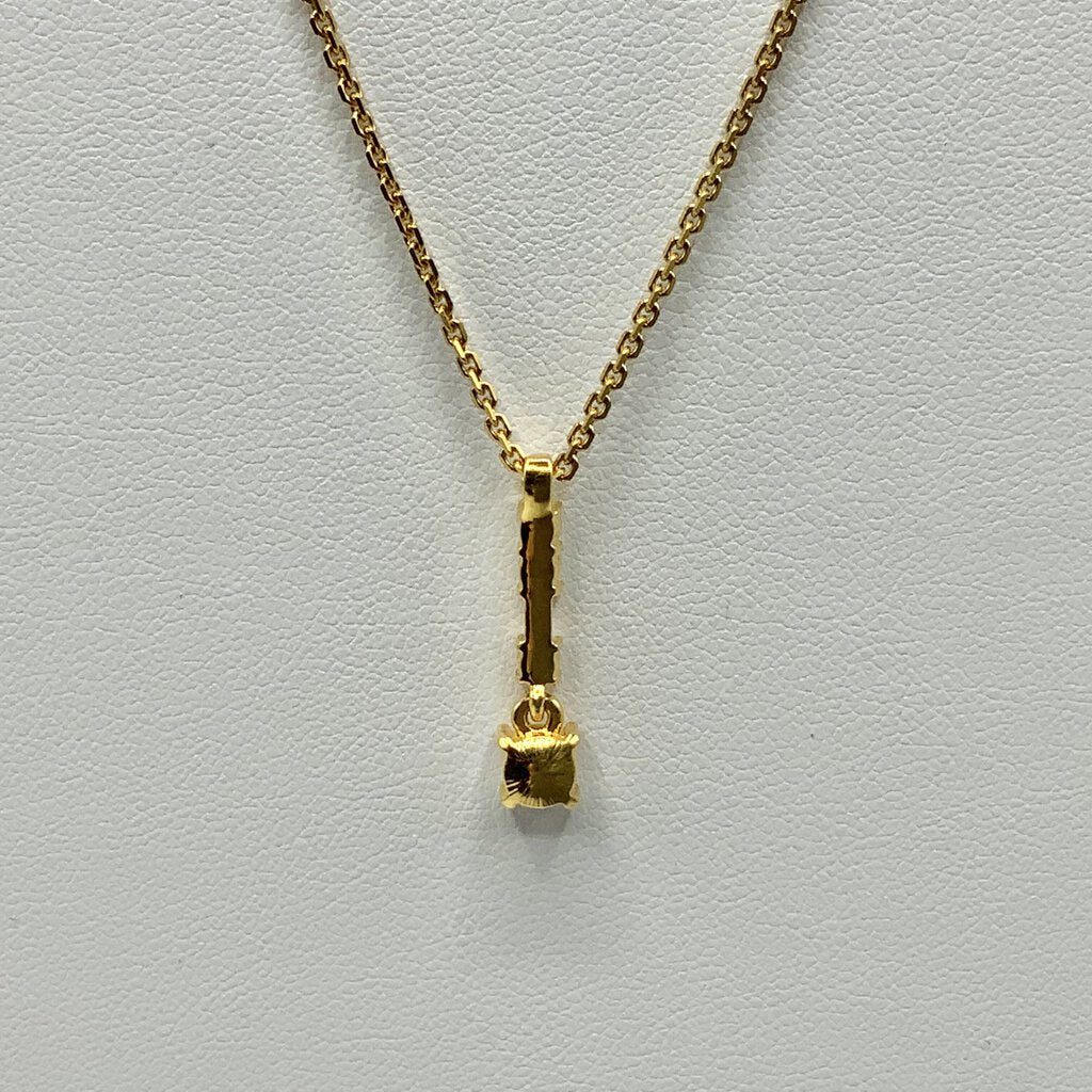 Swarovski Four Crystal Drop Pendant Gold Tone Necklace /cb