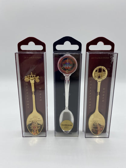 Souvenir Collectors World Spoons England Queen Elizabeth 50th Anniversary Lot of 3 /ro