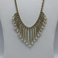 Vintage Clear Rhinestone Necklace and Clip-on Earring Set /hg