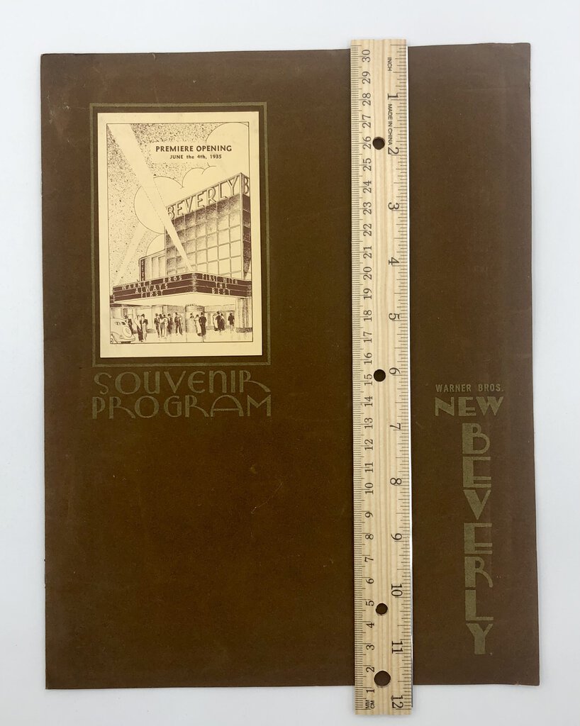 1935 Premier Opening The Beverly Theatre in Chicago Souvenir Program /b