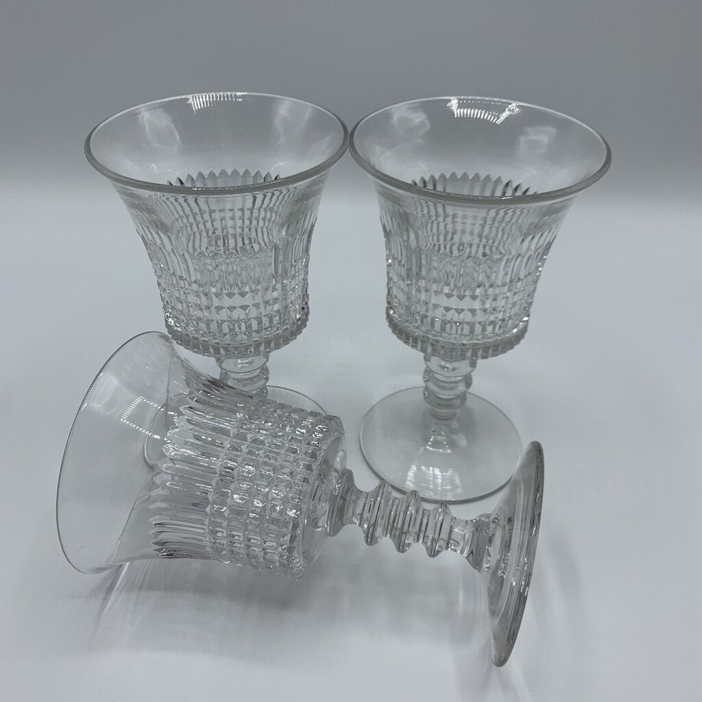 Vintage Fenton “Lincoln Inn Clear” Water/Wine Goblets Set/2 /hg