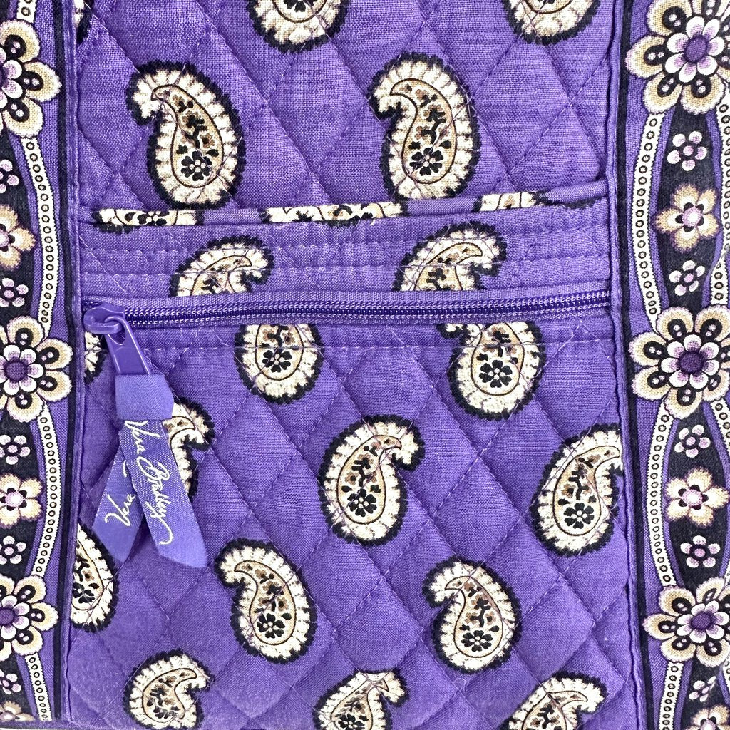 2 Vera Bradley Simply Violet Paisley Purses/Bags And Notepad Holder /cb