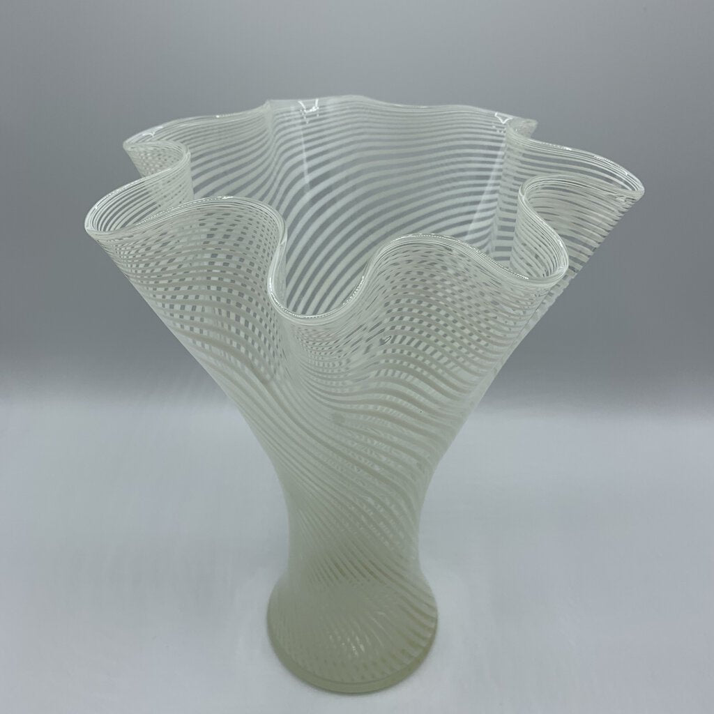 Mid-Century Fratelli Toso “A Canne” Murano Art Glass Vase /hg