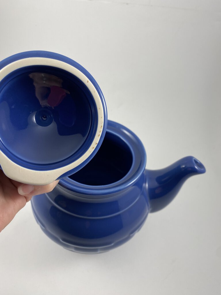 Longaberger Pottery Teapot Woven Traditions Cornflower Blue 1 Quart. /rb