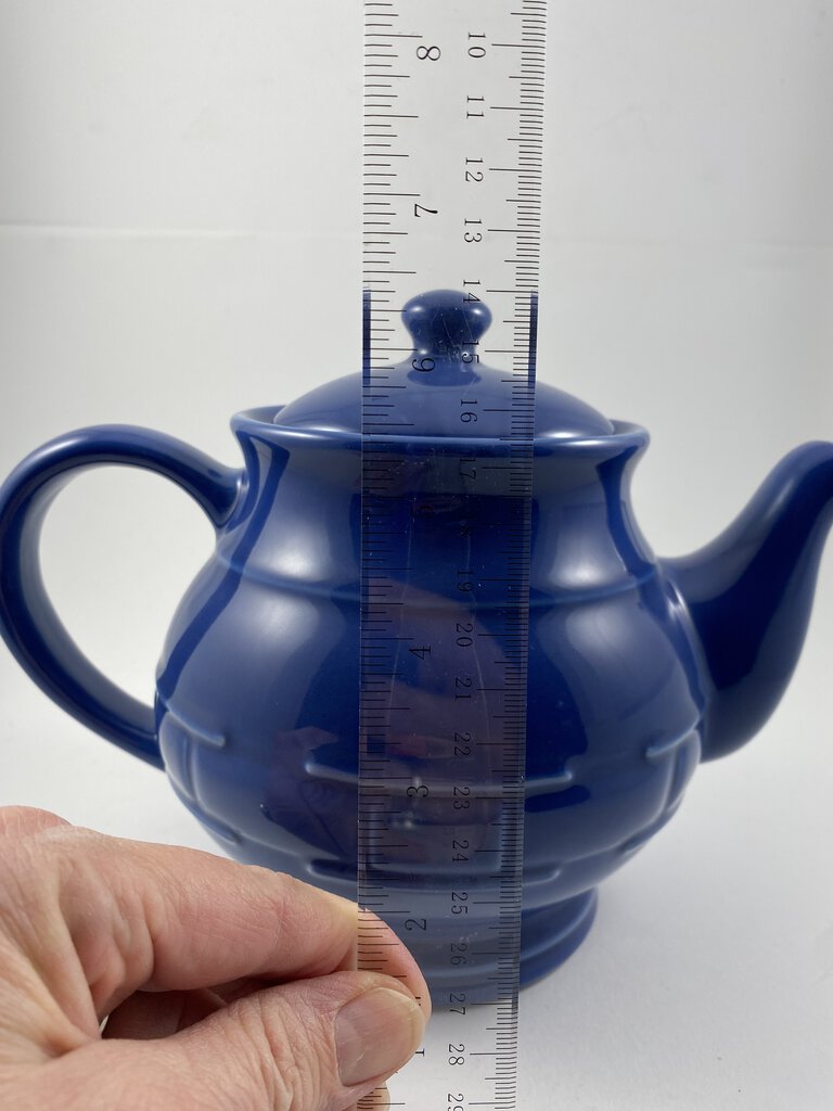 Longaberger Pottery Teapot Woven Traditions Cornflower Blue 1 Quart. /rb