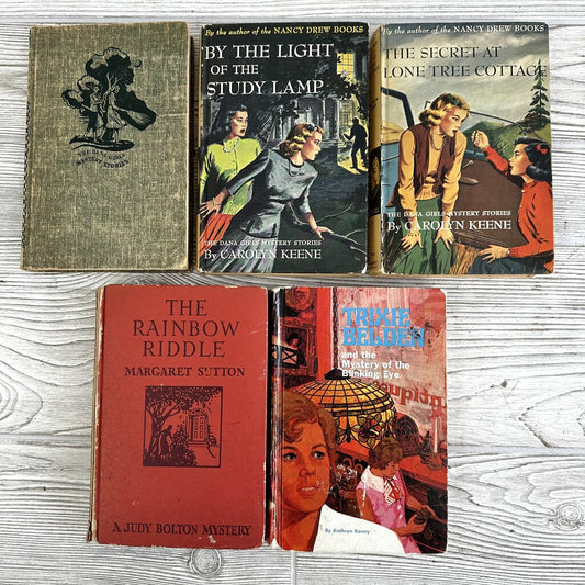 Lot Of 5 Vintage Mystery Books The Dana Girls, Trixie Belden, Judy Bolton /cb