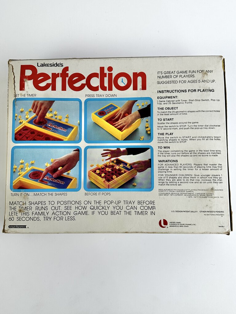 1977 Lakeside Perfection Game Complete And Works /cb