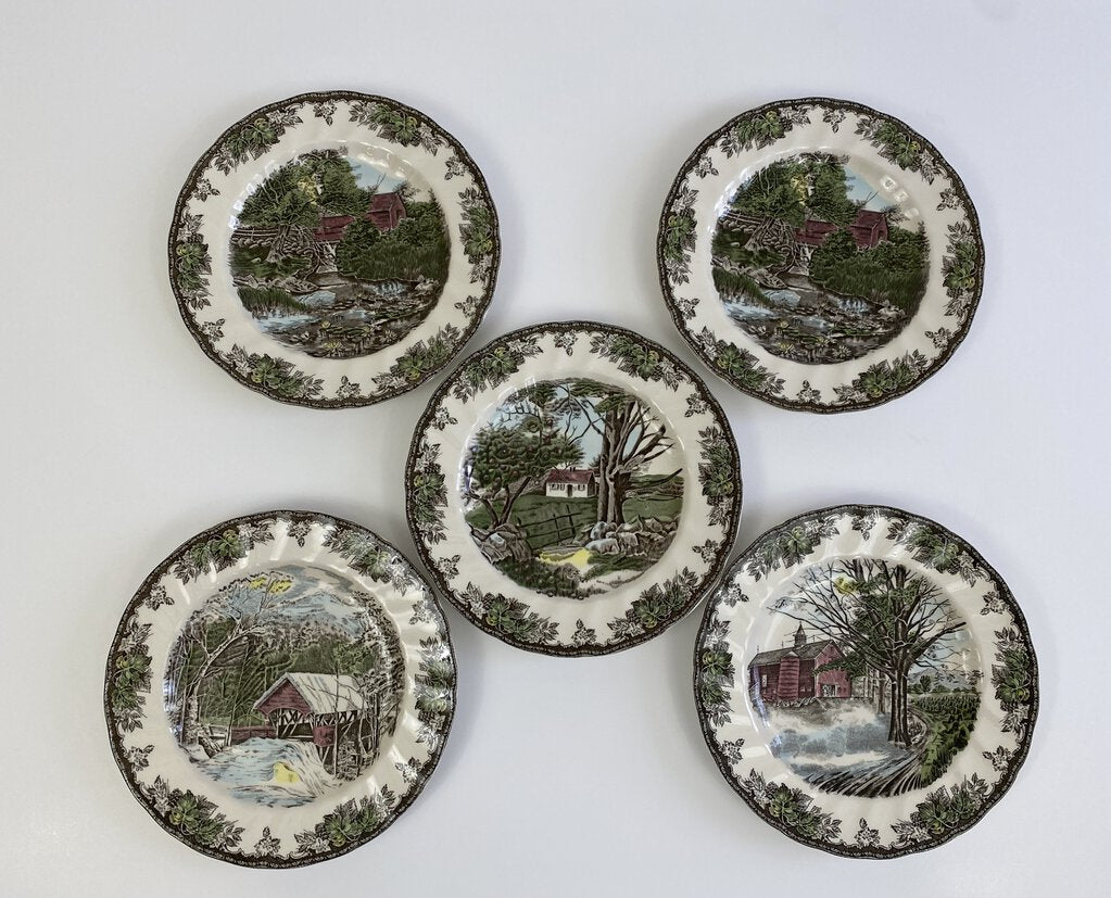 Johnson Bros. Friendly Village pattern 10.5” Dinner Plates Set of 5 Excellent! /rb