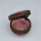 Antique Victorian Cranberry Glass Pill Box /hg